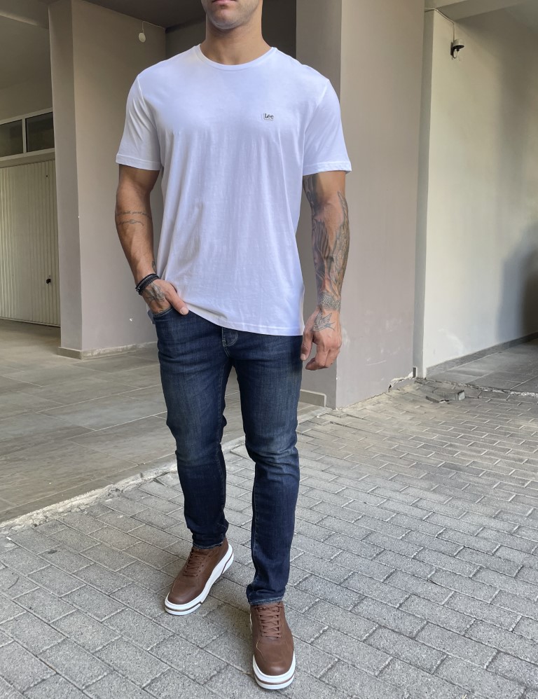 Lee ανδρικό μπλουζάκι λευκό SS Pach Logo Tee L60UFQ12 φωτογραφία